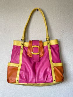 Tote Handbag Pink Orange Yellow