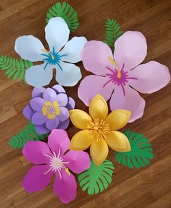 Moana luau paper flower decorations