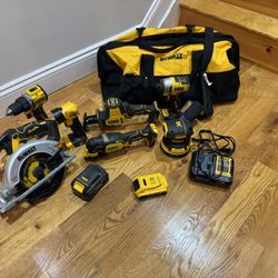 DEWALT 20-Volt MAX Lithium-Ion Cordless 7-Tool Combo Kit with 2.0 Ah Battery, 5.0 Ah Battery and Charger