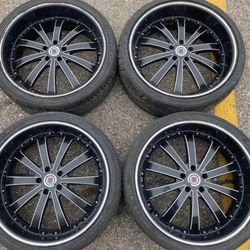 22” Dodge Challenger Magnum Charger Chrysler 300 Ford Lincoln Set Rims Wheels Tires