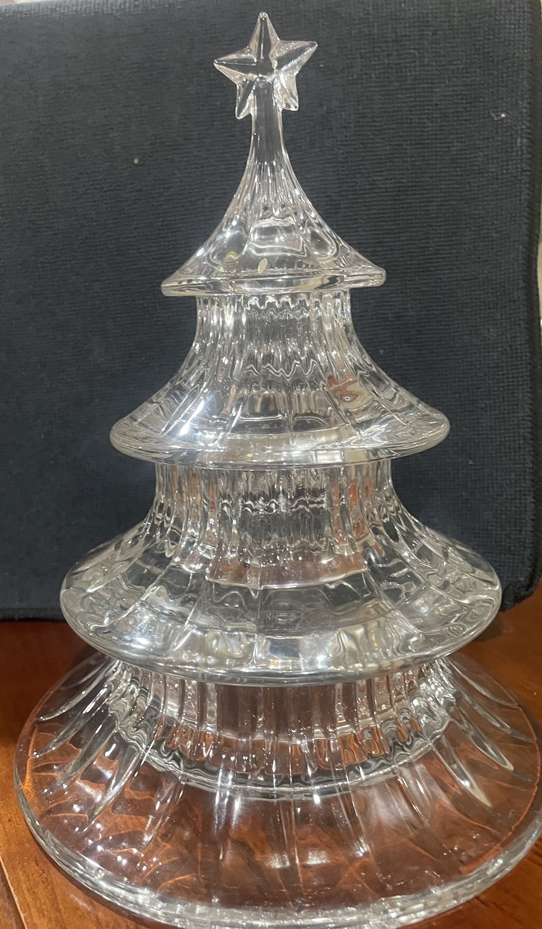 Christmas; Gorham Three Tier Christmas Tree Candy Dish, Glass Christmas Tree Candy Dish, Christmas Tree Double Candy Dish