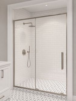 60” Bruahed Nickel Sliding Shower
