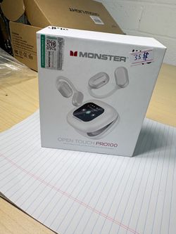 Monster Open Touch Pro 100 Bluetooth Ear-Hook Earbuds Waterproof White