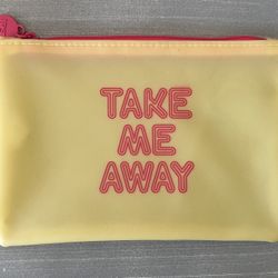 Yellow Pouch with 'Take Me Away'