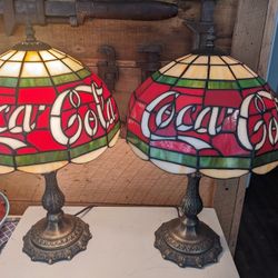 Pair Of Vintage Coca-Cola Lamps