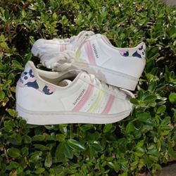 adidas Superstar 'White Floral' sneakers US Size 7,  model GY3330