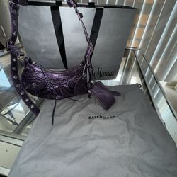 Balenciaga Le Cagole Xs Metallic Mauve Purple Purse