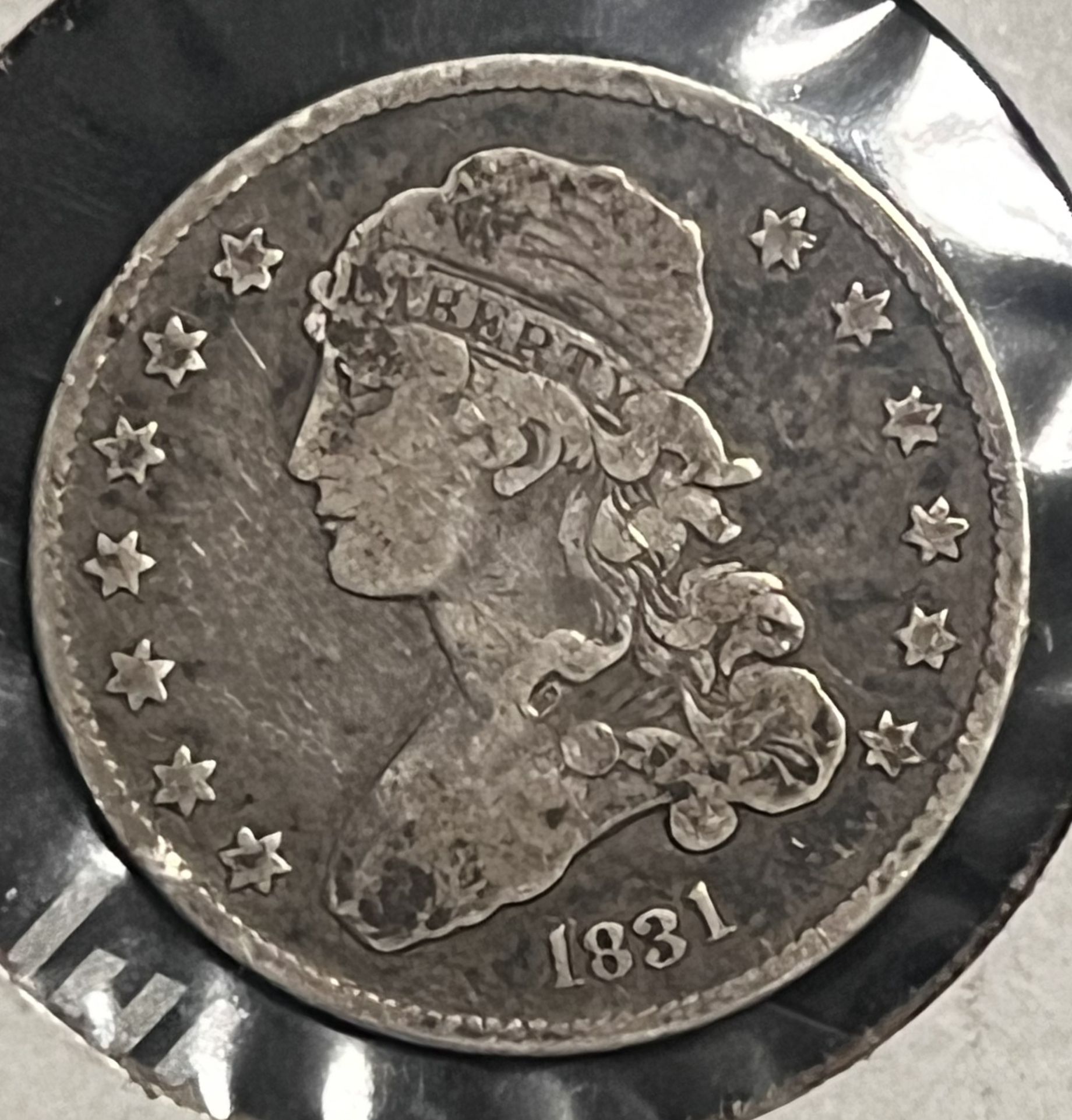 1831 Small Letters Capped Bust Silver Quarter 25c • 89% Fine Silver Type Coin (First Year of Issue) • Appears XF Extremely Fine