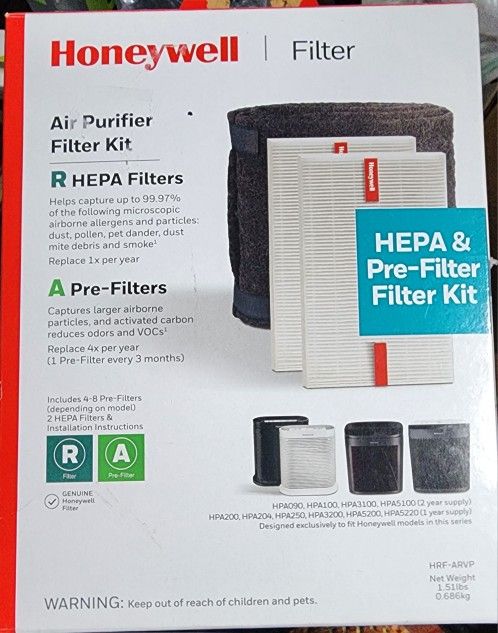 Honeywell Air Purifier Replacement Filter, HRFARVP, HEPA Filter, Value Pack
