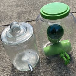 Water Dispensers Green Is Plastic With Cups Including And Glass