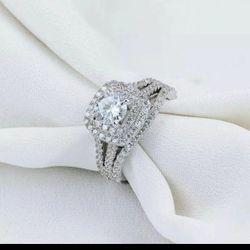 925 2 piece Victorian style wedding band