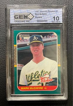 1987 Mark McGwire ~ Donruss Rookies RC #1 ~ GEM GRADING 10 GEM MINT