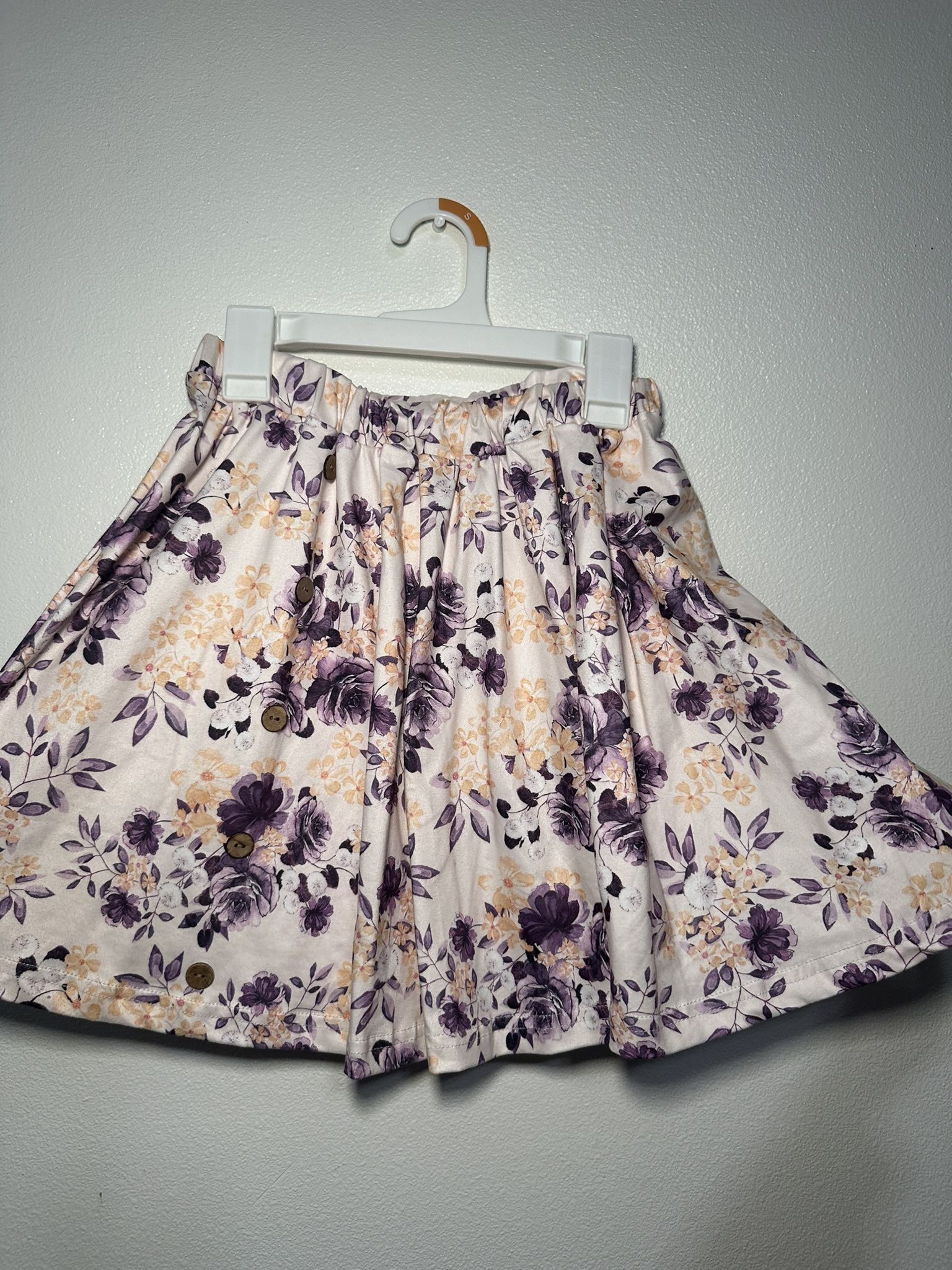 White & Purple Kids Flower Skirt - 4XL
