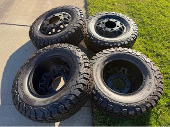 2025 Mercedes Sprinter 3500 Rims & BFGoodrich KO2 LT245|75R16 Tires Black DUALLY 16" Wheels 6x205