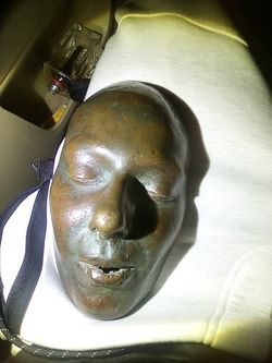 Anyone Know What Or Who This Is Found It Metal Detecting It's About The Size Of Real Adult Face Has Some Weird Symbols On It To Worn And Faded For Pic