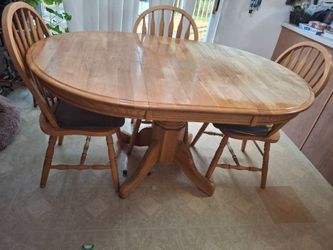 Solid oak dining table