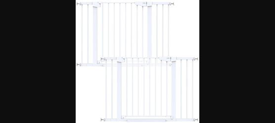 Cumbor Baby Gate for Stairs & Doorways - 30-46in, White (2-Pack)