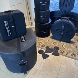 Protechtor Cases Drum Set (XL Specialty) – 6 Cases + Cymbal Case + SoundOff Mutes