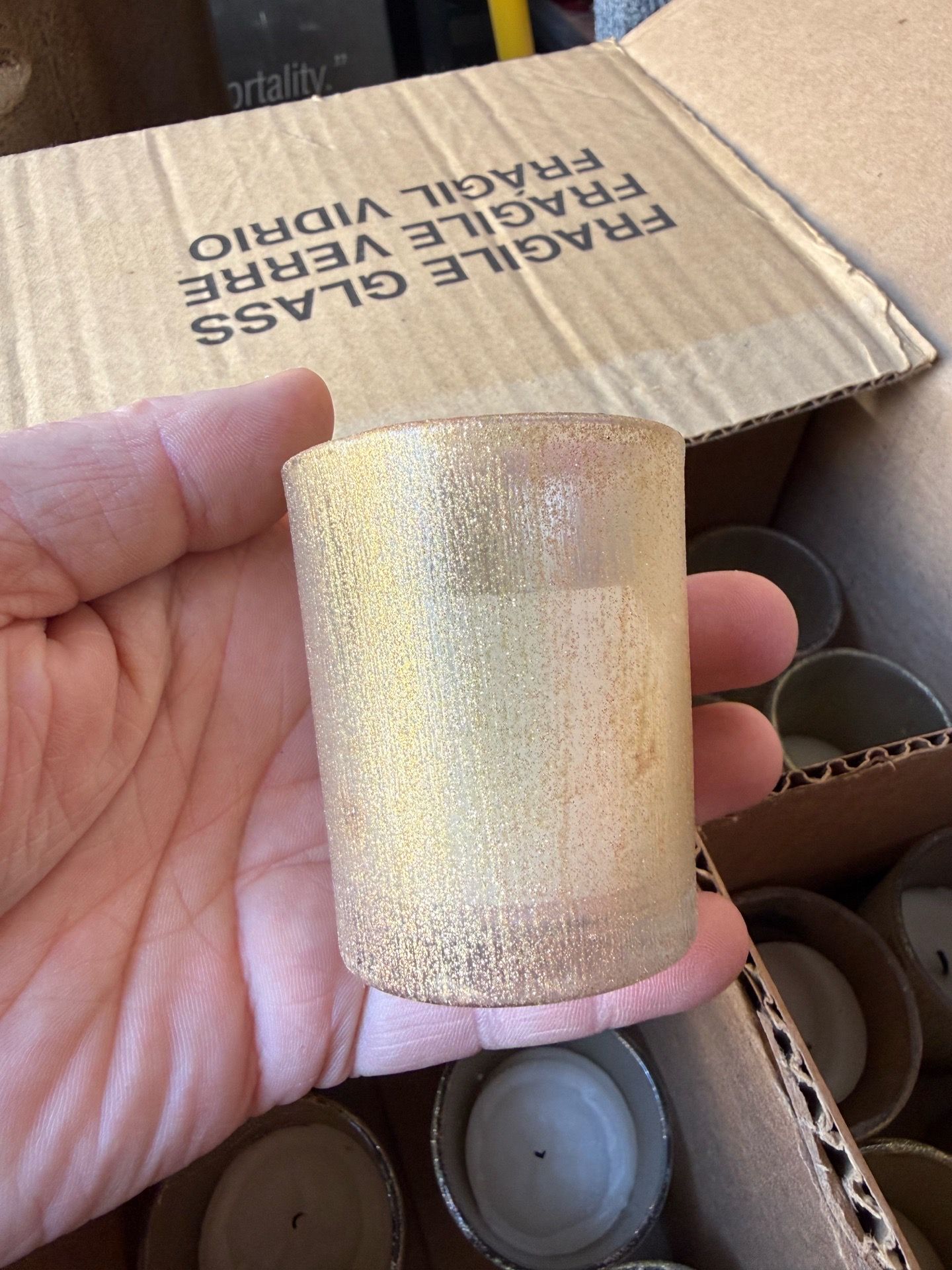 24ct gold shimmer votive holders