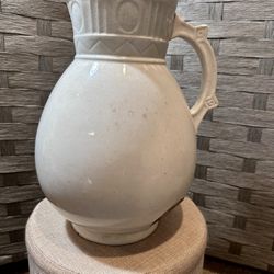 Rare Large White Antique E. B Stone China Pitcher 