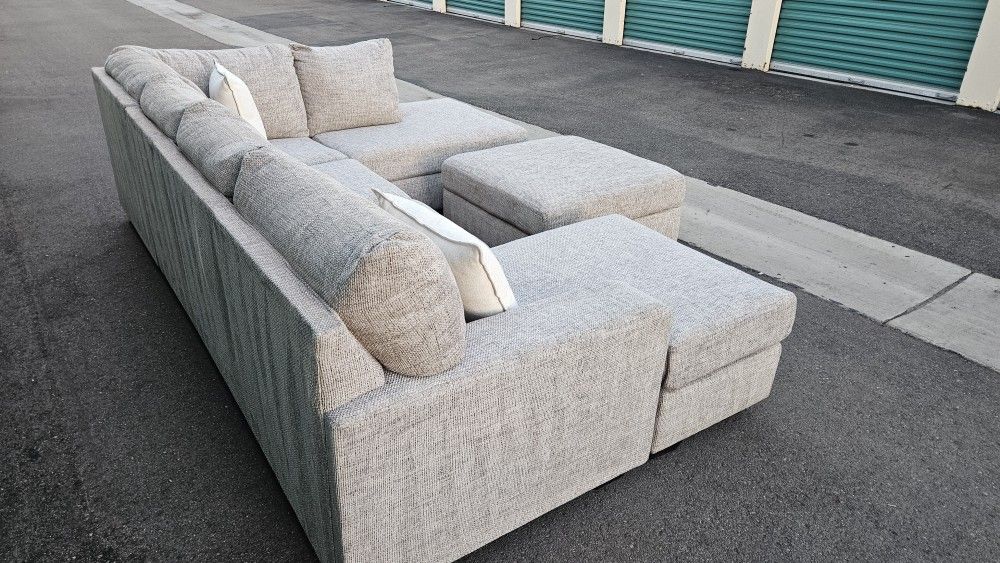FREE DELIVERY!!! Ashley "Megginson" 2PC U Shape Couch + Ottoman ($2K...60% OFF!!!)