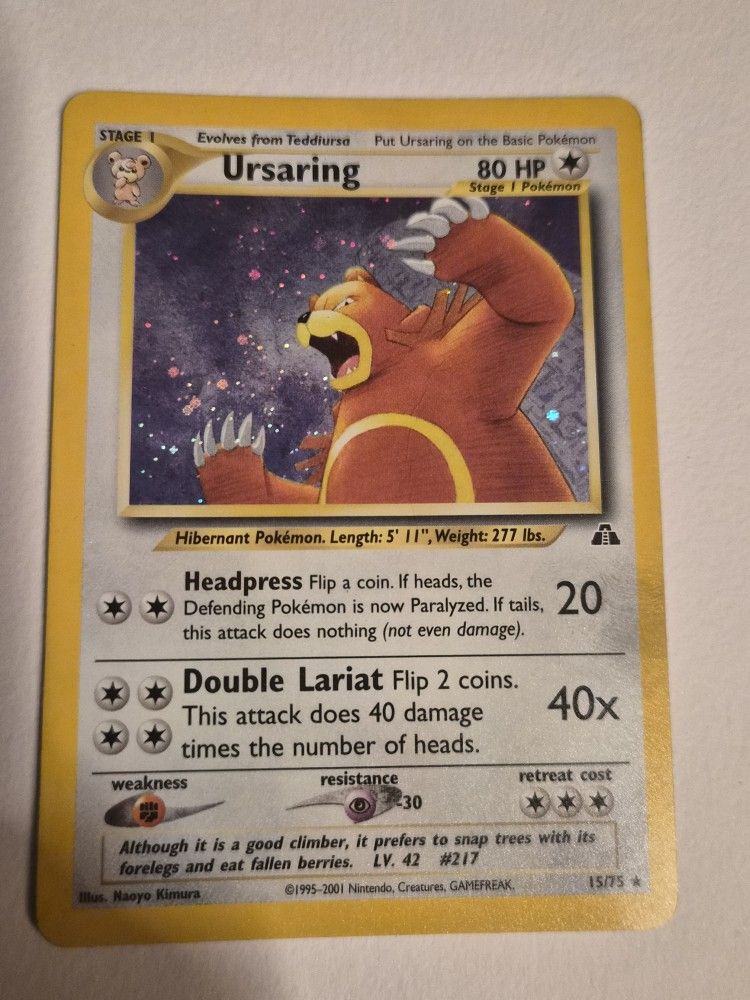Ursaring Holo Pokemon Card