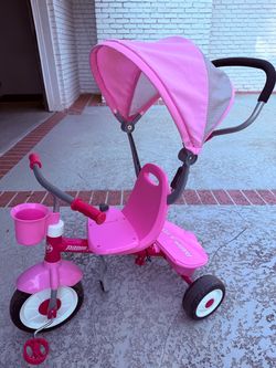 Radio Flyer Pink Kids Tricycle with Canopy