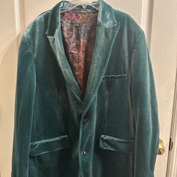 INC Dark Green Velvet Sport Coat Slim Fit
