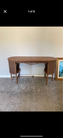 Antique Heywood Wakefield Wicker Table 1940’s