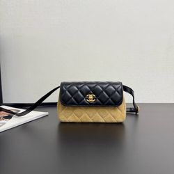 25A suede color block horizontal version bag