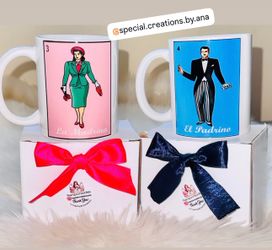 Custom made Godparents proposal lotery theme coffee mugs 💖🎁
