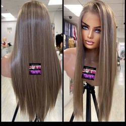 Human Hair Blended Lace Front Wig 