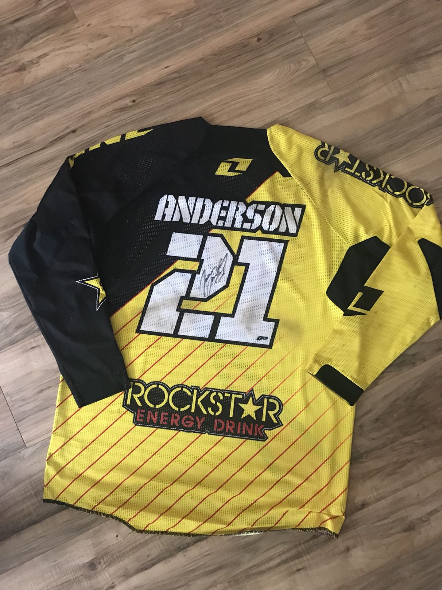 Jason Anderson signed and worn motocross jersey