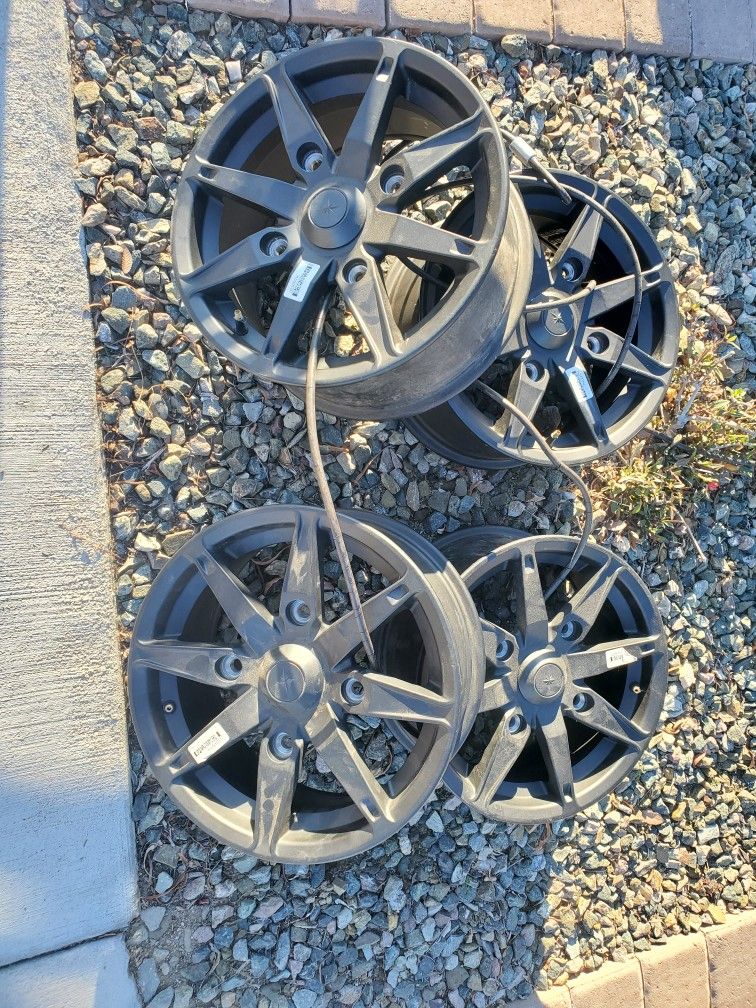 NEW Polaris RZR Rim Cast, 15x7, Matte Flash Black, Genuine OEM Part 1523150-744, Qty 4