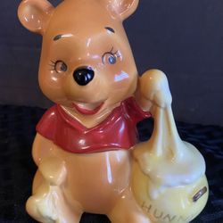 Vintage 4.5” Disney Winnie The Pooh With Honey Pot Porcelain Figurine Made In Japan