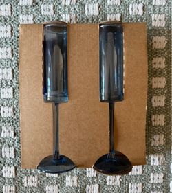 Blue Champagne Flutes Set of 2