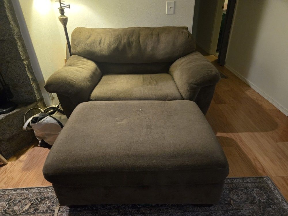 Chair And A Half With Ottoman