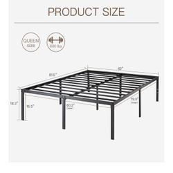 Queen Size Metal Platform Bed Frame