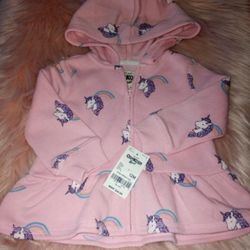 12 Months Baby Girl Oshkosh B'gosh Hoodie New 