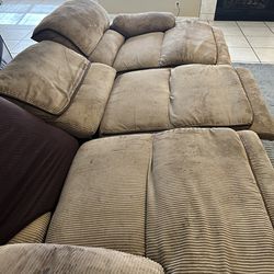 Dark Brown 3 piece loveseat sectional