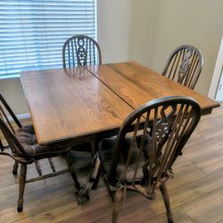 Vintage Wooden Table And Chairs