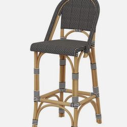 Restoration Hardware ST. GERMAIN RATTAN ARMLESS BAR STOOL