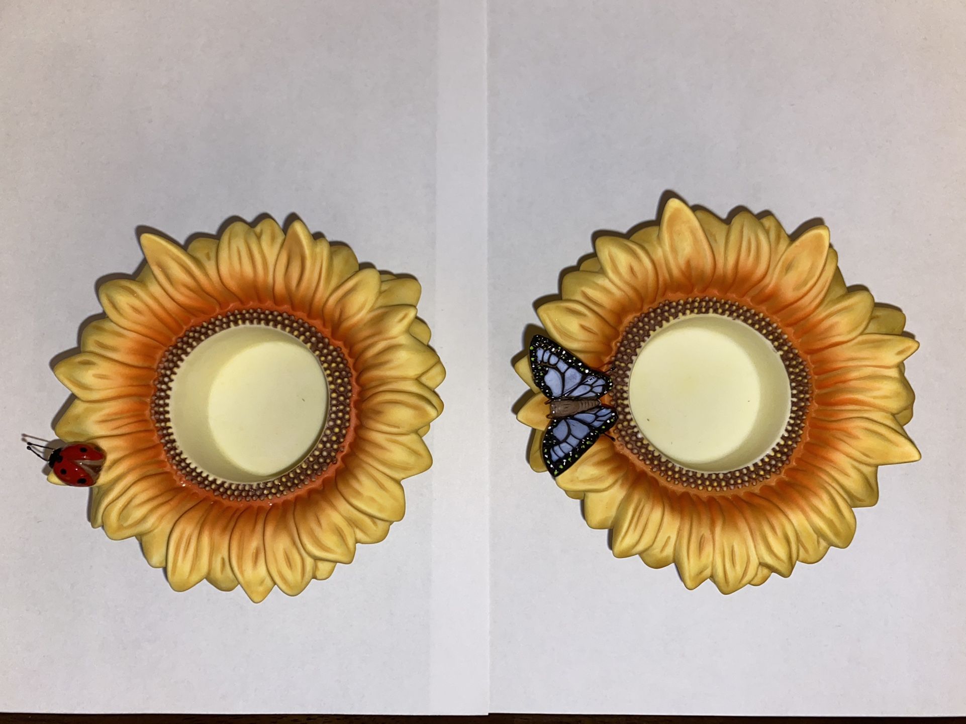 Candle Part-lite Sunflower Holders (pair)