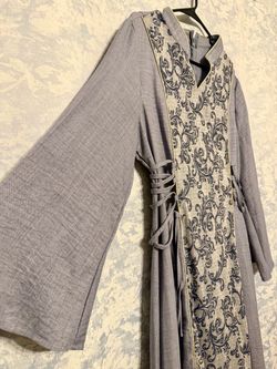 Medieval Fantasy Robe Dress with Brocade Panel