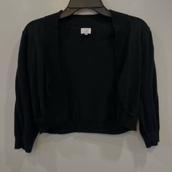 Black Open Front Cardigan - Size M