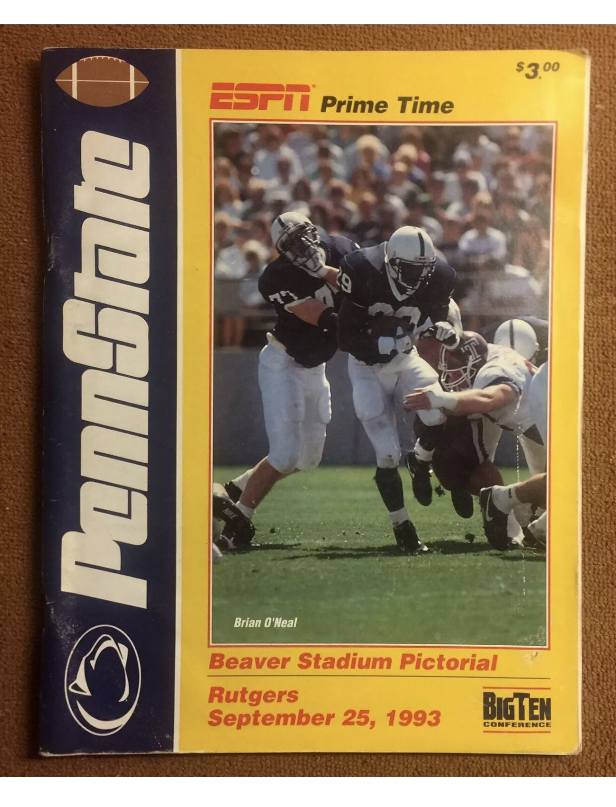 Vintage Penn St Vs Rutgers Sept 25,1993 ESPN Kerry Collins-Joe Paterno GC