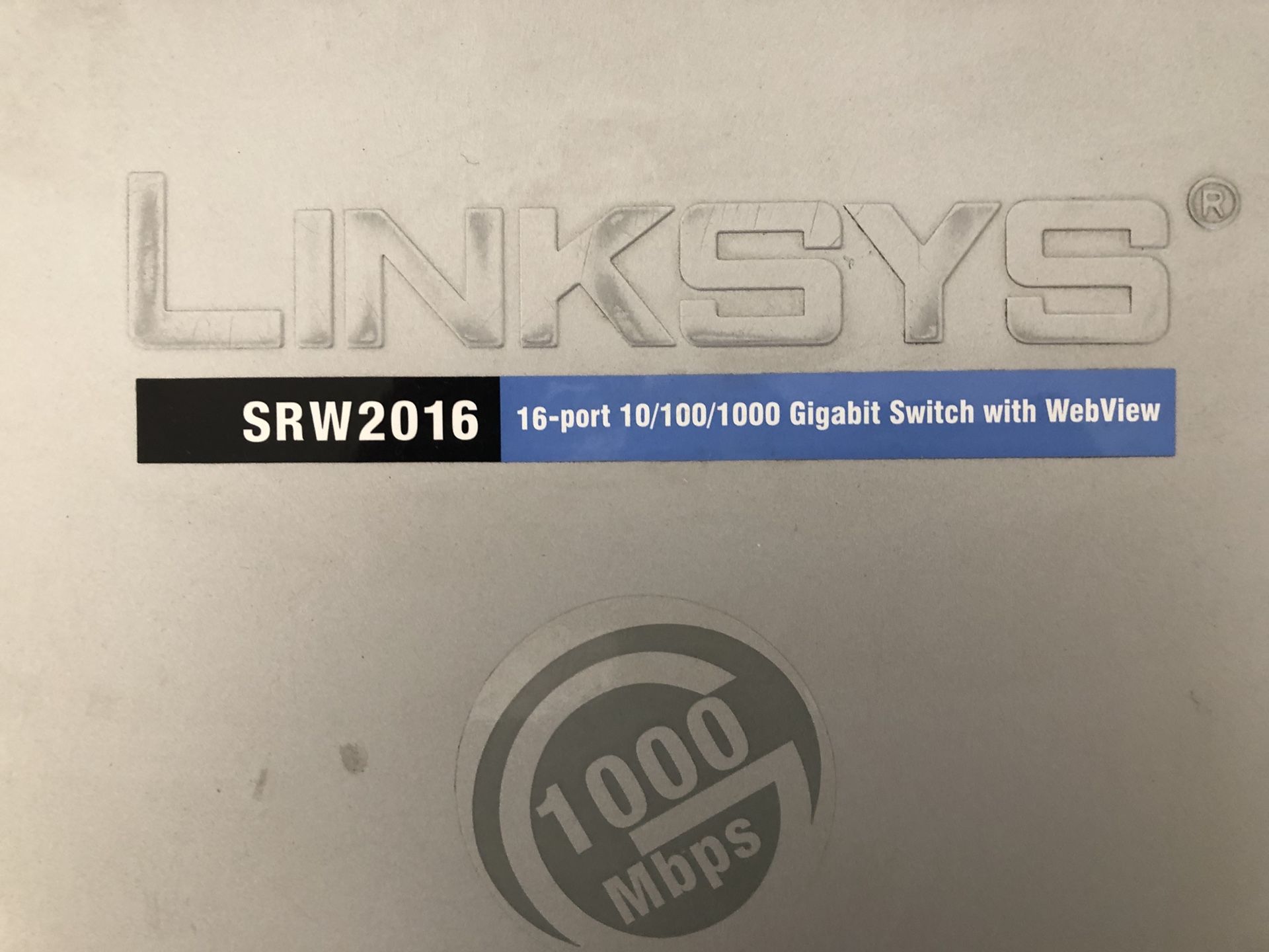 Linksys model SRW2016 16 port digital switch wit web viewer