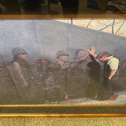  Reflections Vietnam Memorial Framed Lithograph . Beautiful Maple Frame with Glass Front. $160.00 Firm. This is a collectors piece.