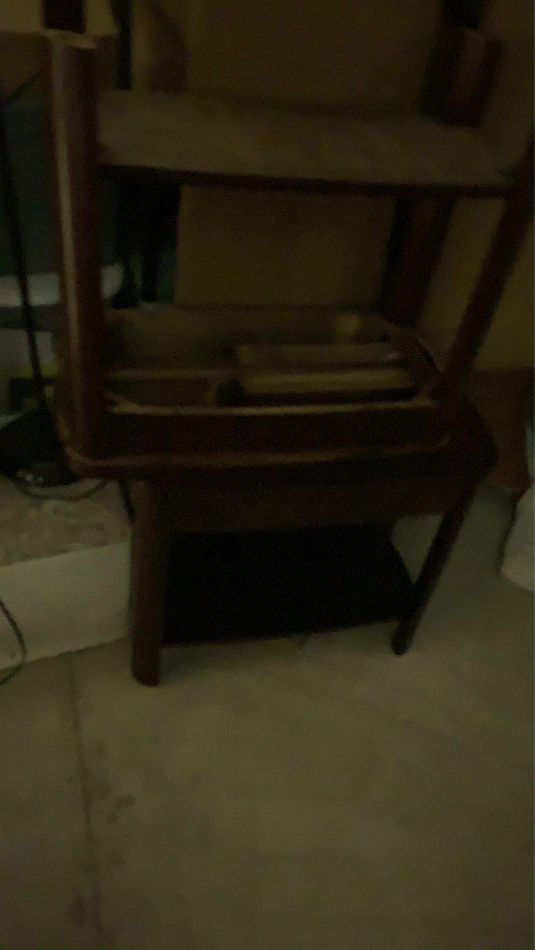 2 brown end tables