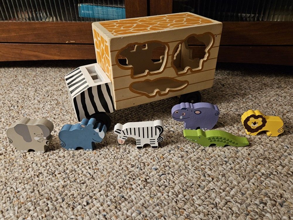 Melissa And Doug Safari Animal Rescue Truck Shape Sorting